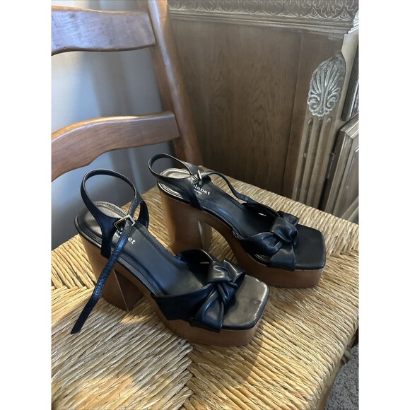 Cool Planet by Steve Madden Black Wooden Heeled 2”Platform, 9.5 M - Picture 5 of 9